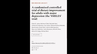 A randomised controlled trial of dietary improvement for adults with major depression... | RTCL.TV