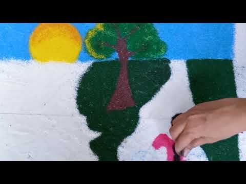 Poster Rangoli Design | Nature poster rangoli  |  Creative Easy Nature Rangoli Designs  ||