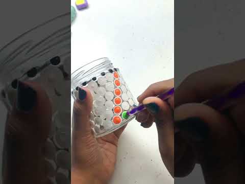 Glass Jar dot painting!🤩#painting #dotpainting #jarpainting  #art #artist #homedecor #diy #shorts