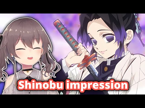 Matsuri imitates Hayami Saori (Shinobu from Demon Slayer) 【ENG SUB】