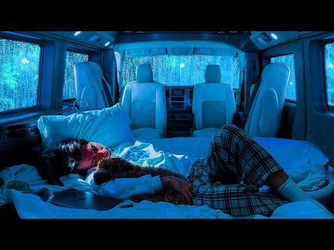 Deep Sleep Ambience: Relax & Deep Sleep Effortlessly with Heavy Rain & Thunder Sounds on Cozy Car