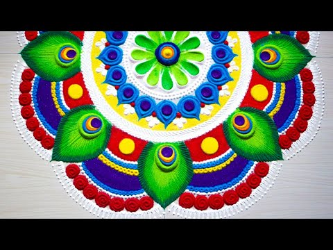 diwali special big rangoli | big and beautiful rangoli for diwali | diwali big multicolor rangoli