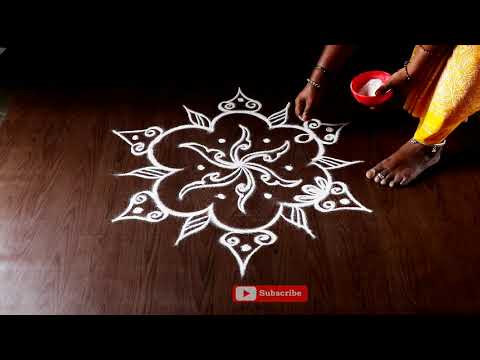 simple monday kolam  designs | creative kolam designs