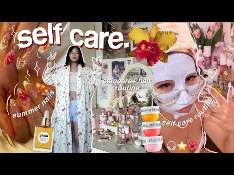 healing EXAM SZN TRAUMA~♡🌺 the *ultimate* SELFCARE routine| face masks, skincare, lashes + nails