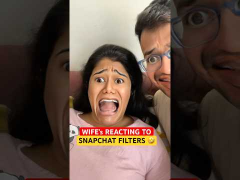 Wife REACTION on SNAPCHAT Filters 🤣🤣 #Ytshorts #Shorts