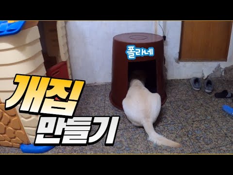 #27 [귀촌 브이로그] 고무 대야로 강아지 집 만들기