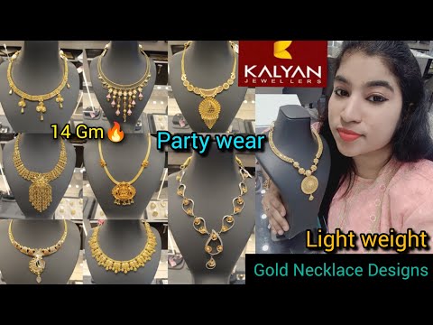 Kalyan Jewellers Gold Necklace designs with Price Starting 14Gm| Light weight gold necklace designs