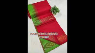 🙏9346052101🙏 pochampalli border tripura silk plain sarees