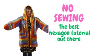 How to Make a No-Sew Crochet Hexagon Cardigan (Easy Crochet Tutorial)