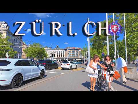 ZURICH SWITZERLAND ✨ Walking tour through Flea Market on Bürkliplatz to Grossmünster 4K HDR