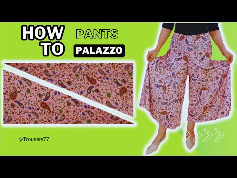 Very Easy making to Cutting and Trousers Stitching | Palazzo Skirt Pants Trick l with Cut-out Detail