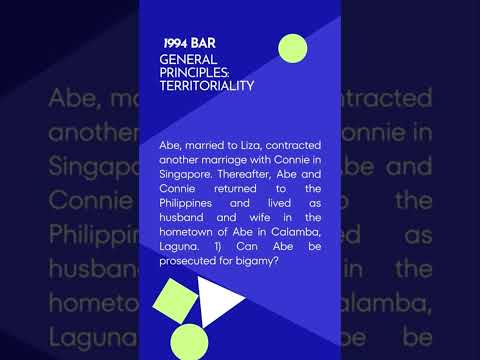 BAR Q & A: Territoriality #legalexams #professionalexams #bartest #barexamprep