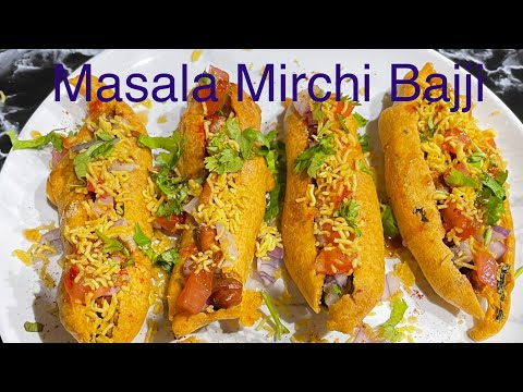 Masala Mirchi bajji recipe, masala menasinakai bajji, Masala mirapakaya bajji evening snacks recipe