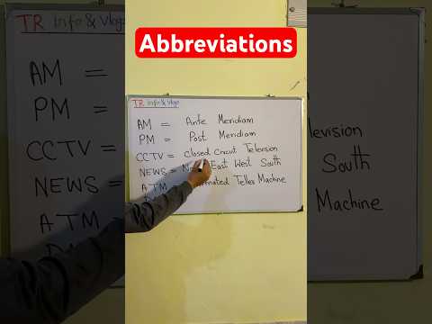 Abbreviations || shot form|| full form of the words #viralvideo #mountains #english #englishgrammar