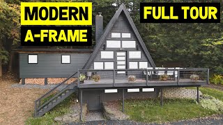 UNIQUE 3-FLOOR MODERN A-FRAME CABIN w/ 3 Fireplaces & Outdoor Shower!