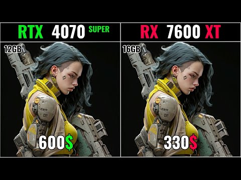 NVIDIA RTX 4070 SUPER VS AMD RADEON RX 7600 XT - TEST IN 20 GAMES AT 1080P , 2K , 4K