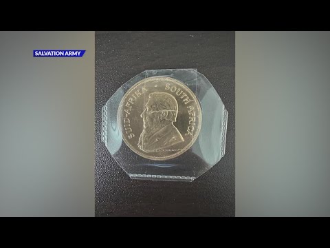 South African gold coin dropped in The Salvation Army's red kettle