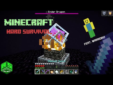 Minecraft HARD SURVIVAL - Ender Dragon Fight! (feat. WARRIOR12)