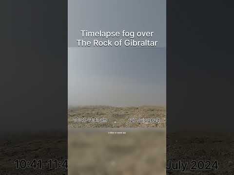 Timelapse Fog Engulfing The Rock of Gibraltar 27 July 2024