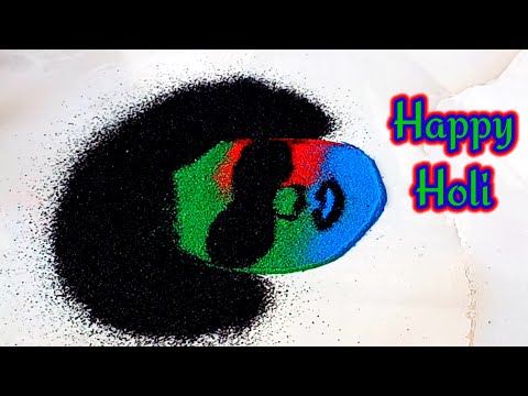 Holi rangoli l colourful face for holi l होली है rangoli l Holi l Holi dahan l easyrangoli