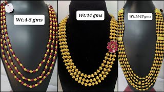 Gold jomale sara designs with weight/ Jomala sara / gundu sara/ wax mala