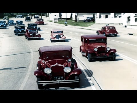 1930s - Los Angeles, Beverly Hills, Detroit in color [60fps,Remastered] w/sound design added