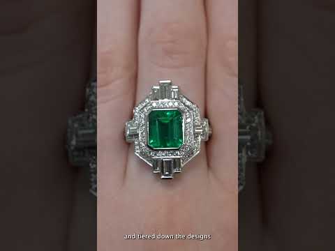 Behind The Scenes:  Lady Liberty Emerald & Diamond Halo Ring | The Village Goldsmith