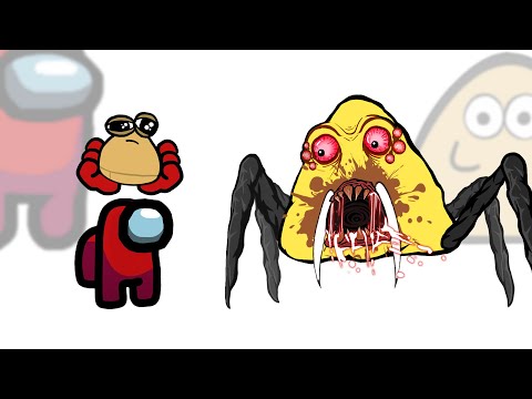 Mini Crewmate Kills Creepy POU Characters - Part 2 | Among Us