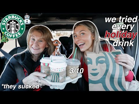 TRYING starbucks HOLIDAY drinks | VLOGMAS DAY 7