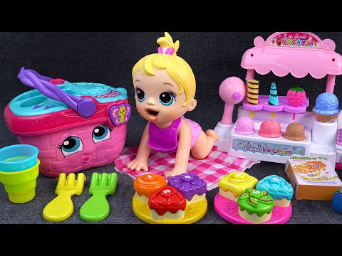 95 Minutes Pink Ice Cream Shop ASMR, Satisfying Unboxing Disney Kitchen Set vs Tina Unboxing Toys