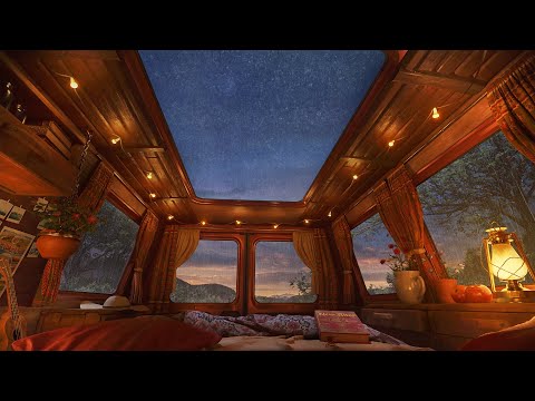 Sleeping Under the Rainy Sky | Rain Hitting Campervan Roof Overnight