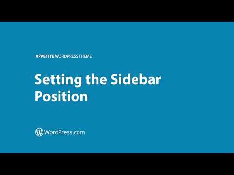 Appetite WordPress Theme - Setting the Sidebar Position (WordPress.com)