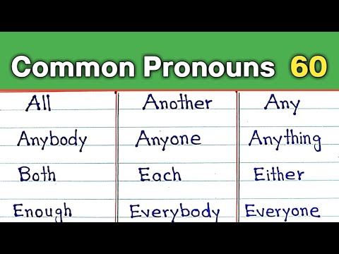 60 Common Pronouns in English || Pronoun list || Parts of speech