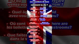 Les Questions de Base en Anglais #QuestionsDeBase #ApprentissageAnglais #AnglaisFacile