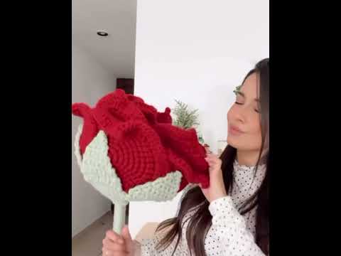 Crochet big rose for Rosie#crochet#crochetlove #crochet for beginners#roseday #redrose#handmade#love