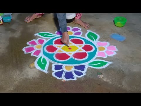 Margazhi Madham Special Rangoli🌺/ Rangoli🌺/Traditional Rangoli🌺/ Flower Rangoli🌺/ Festival Rangoli🌺