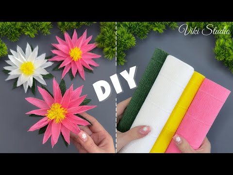 How to Make Crepe Paper Lotus 🪷 Crepe Paper Decoration Ideas