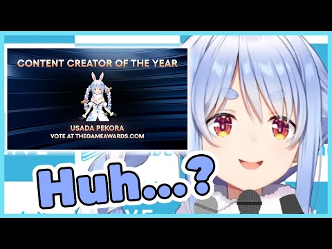 Pekora 𝐇𝐀𝐃 𝐍𝐎 𝐈𝐃𝐄𝐀 she was nominated for Content Creator of the Year until she checked Twitter...