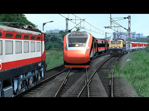 TRAIN SIMULATOR I THREE TRAIN CROSSING IN SAME TRACK I BUMPY RAILROAD RAILWORK I TRAIN WALA GAME