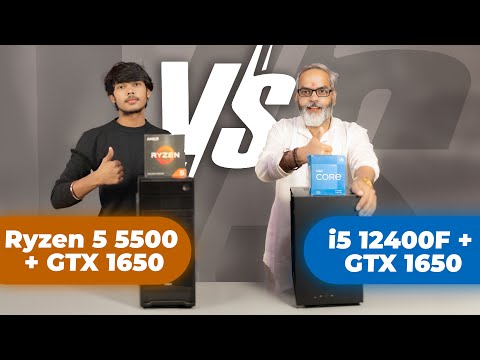 Big Differences? 🔥 i5 12400F + GTX 1650 🔥 VS 🔥 Ryzen 5 5500 + GTX 1650 in Hindi