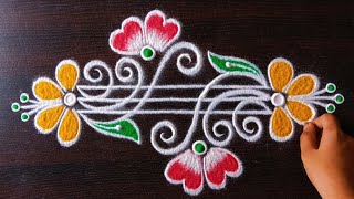 2 Most easy and beautiful DIWALI🪔 rangoli | Lotus 🪷 rangoli for diwali | freehand rangoli |  kolam