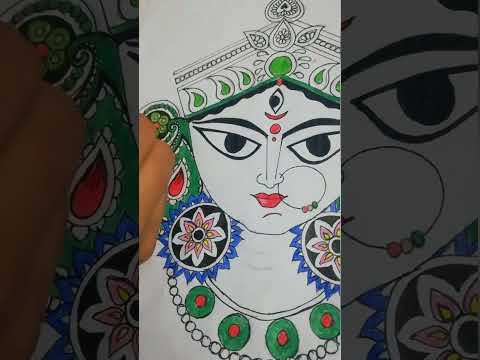 trending video pencil ✍️colour 💓painting of maa durga🙏... #jai matadi