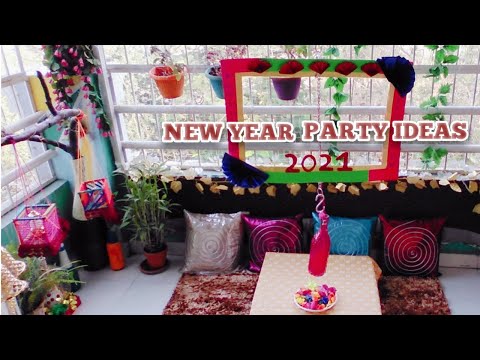 New Year Party Decorations Ideas/2021 New year party ideas/Party at Home/Small budget Terrace Party