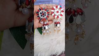 diy kundan stone earrings tutorial 😱😍#trending #shortsfeed #viralshorts #diyearings #craftyafreen