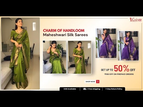 ✨ Charm of Handloom Maheshwari Silk Sarees | Lajreedesigner ✨