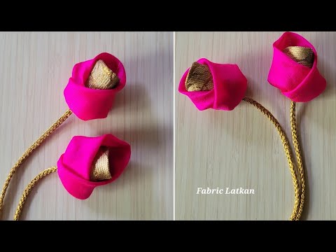 Beautiful rose flower fabric latkan | How to make | Fabric latkan