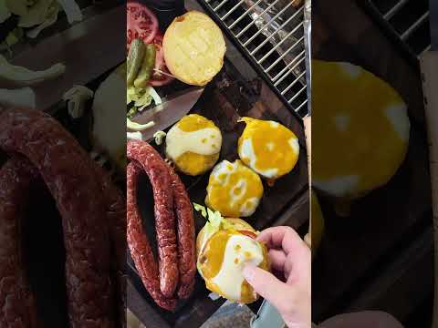 #Halloween inspired #burger on the #blackstone pellet grill. #dinner #goodstuff