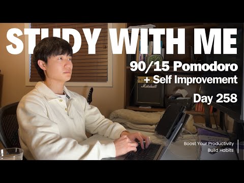 9h Study with Me 📚| Pomodoro 90/15 + Self Improvement Breaks