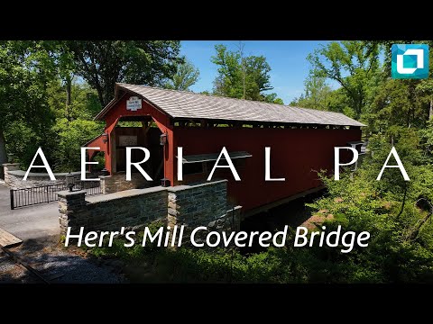 Herr's Mill Covered Bridge | Aerial PA