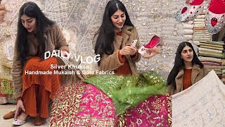 Gota Mukaish Luxury Handmade Fabrics | Sarees | Anarkali Frocks |Shawls | Silver Khussa